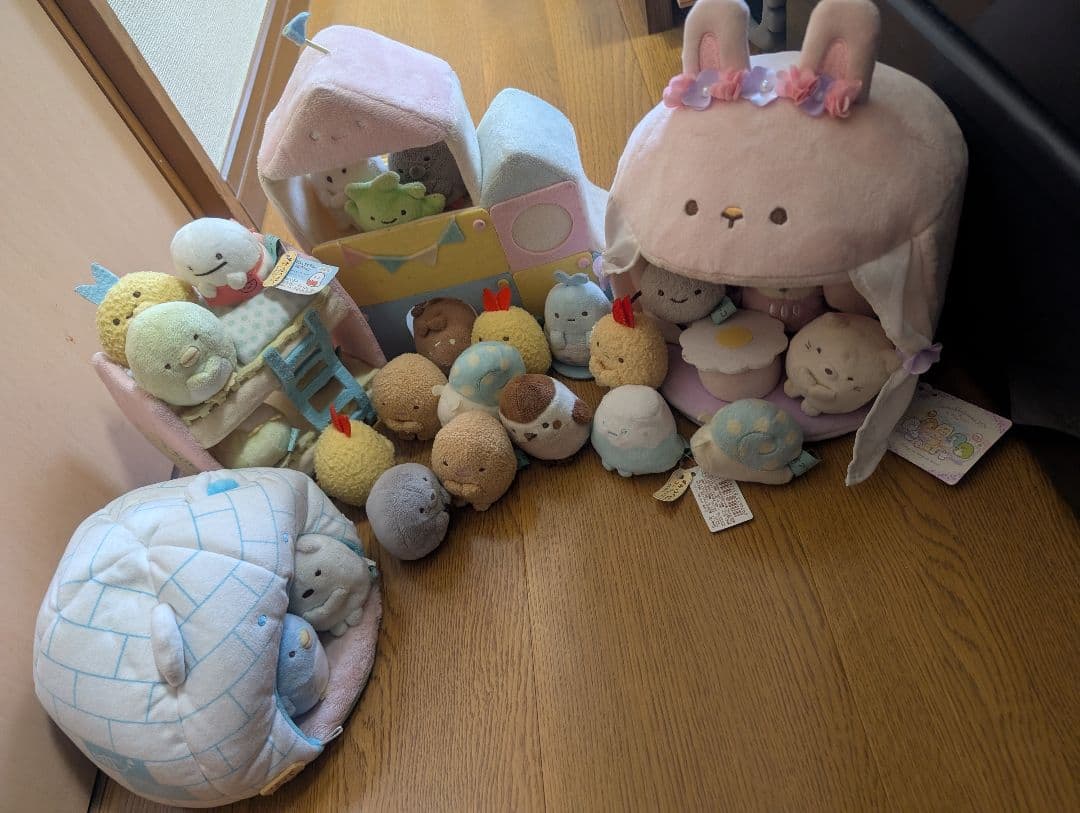 すみっコぐらし 大量まとめ売り！ てのりぬいぐるみ＆豪華ハウス4種セット