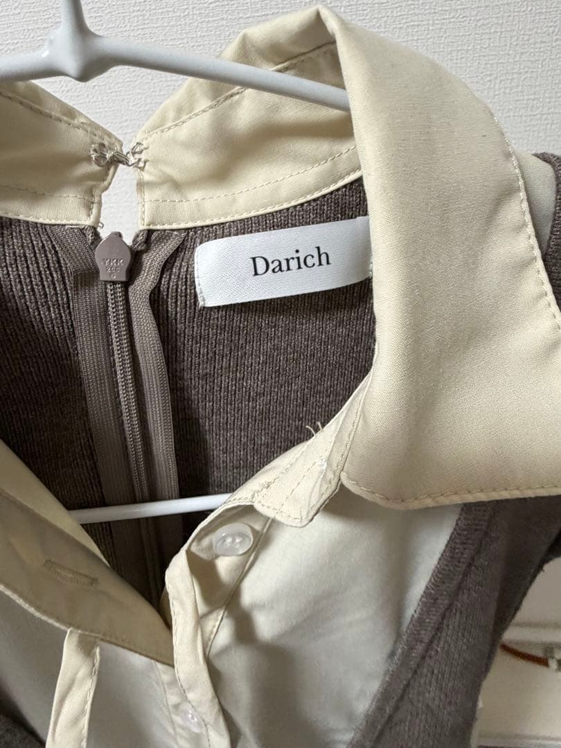 Darich シャツドッキングプリーツミニワンピース