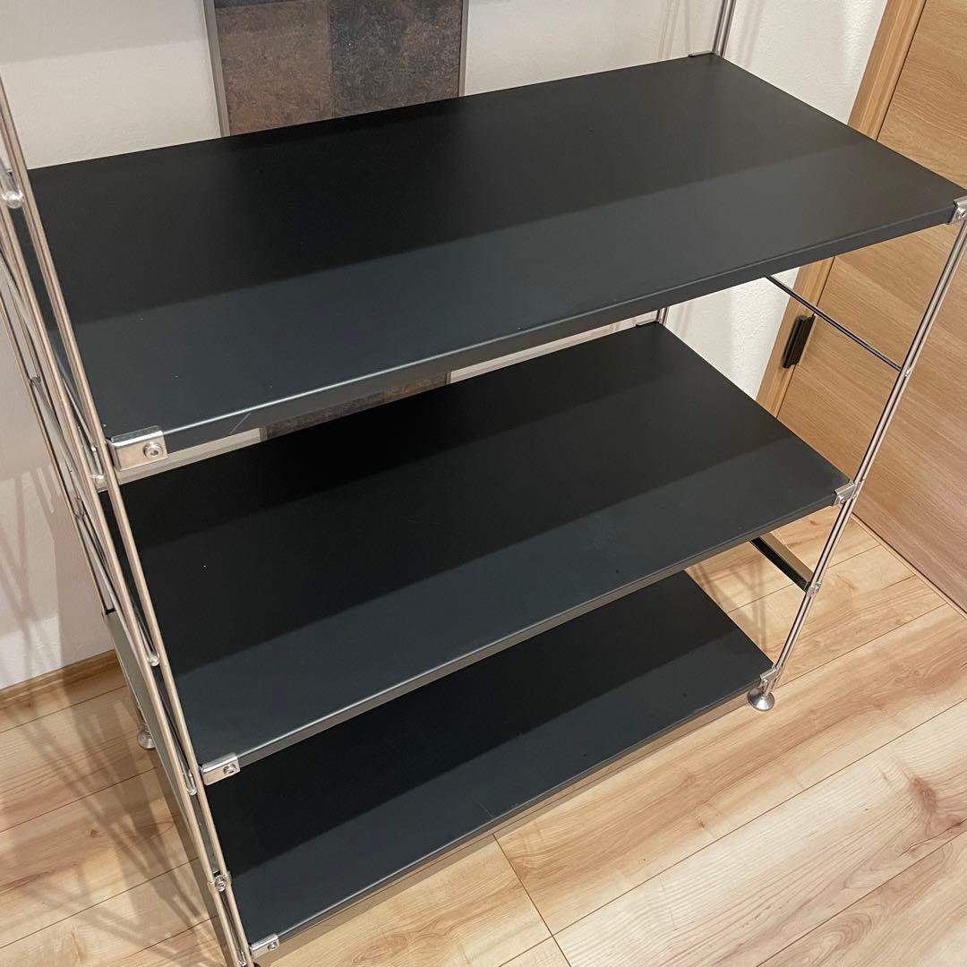 【送料込】無印スチールユニットシェルフ　スチール棚　ダークグレー
