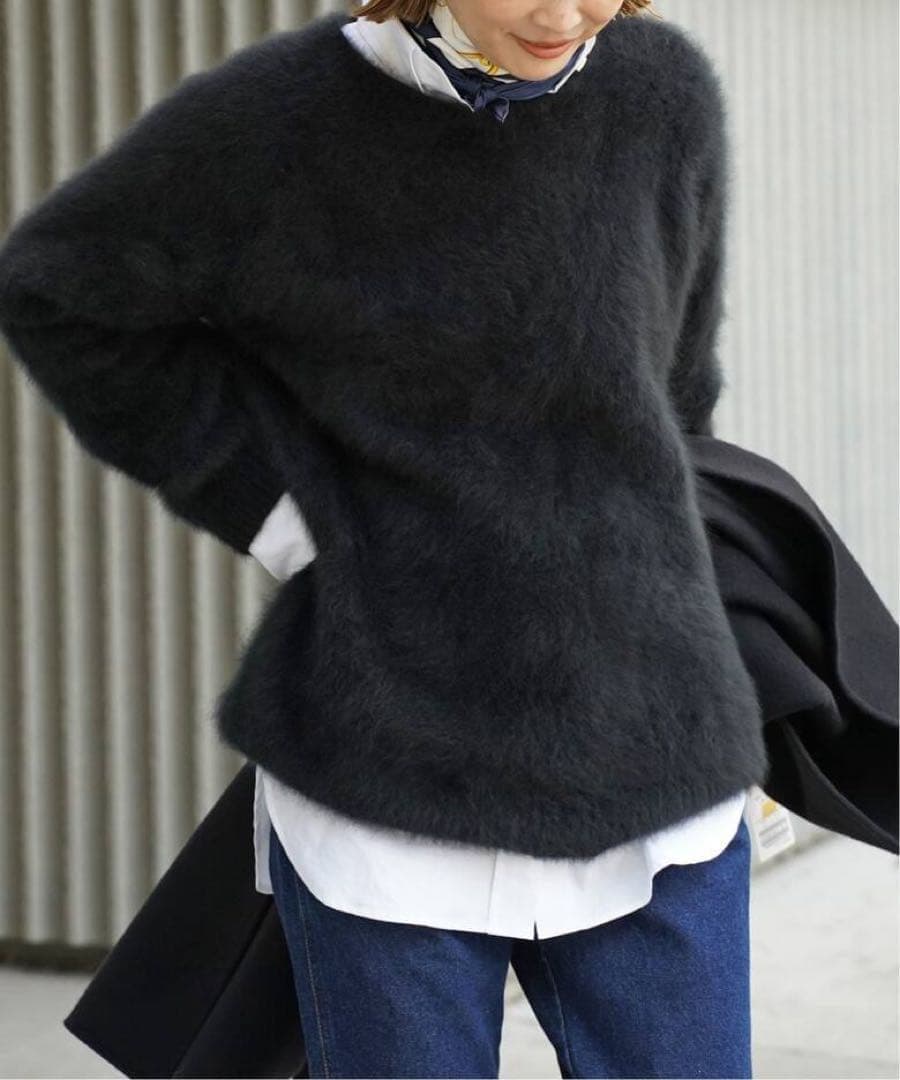 everyday i like. fluffy sweater ラクーン ニット