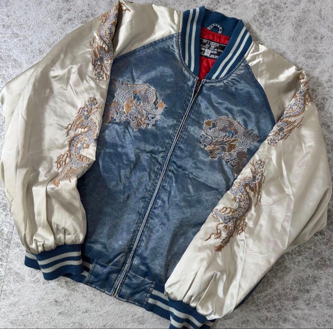 ち*ゃ様 希少 JUNGLE STORM スカジャン龍 YOKOSUKA インデ