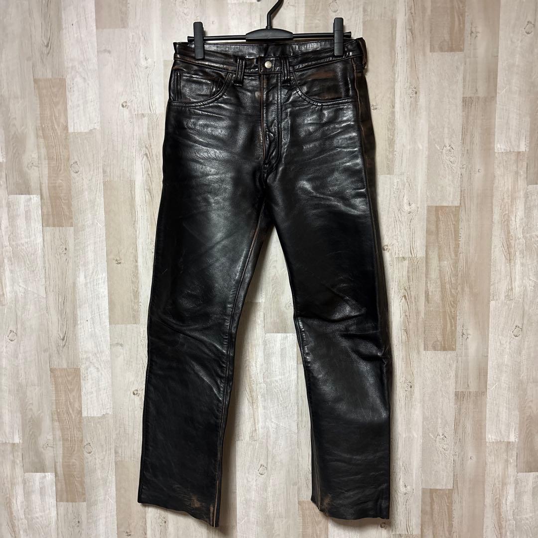 ザリアルマッコイズ BUCO ホースハイド レザーパンツ 茶芯 ライダース