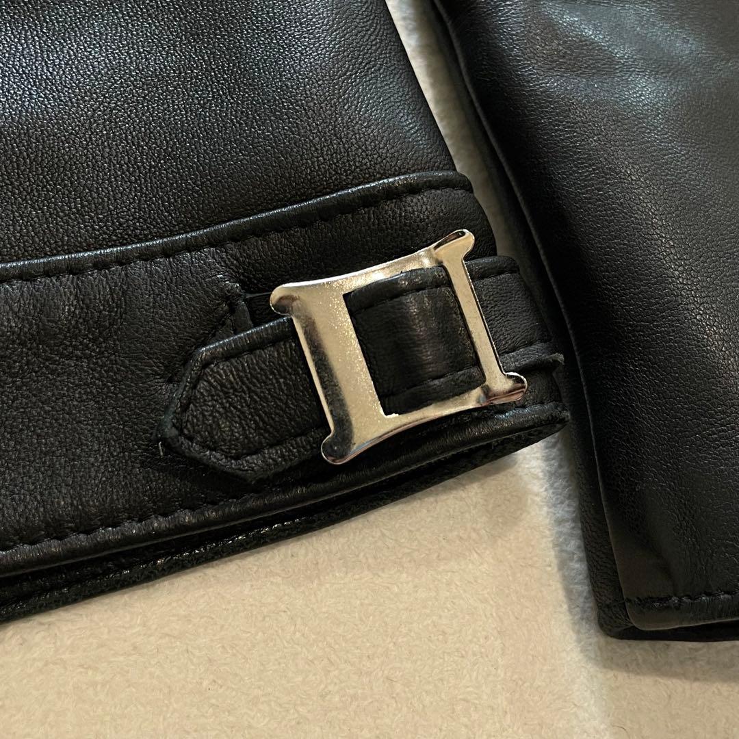 666 LEATHER WEAR レザージャケット ライダース 羊革 黒 英国製