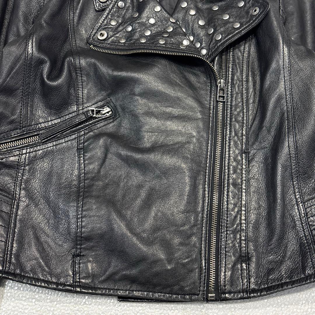 専用【希少/サイズL】ZARA　ラムレザー　ダブルライダースジャケット　スタッズ