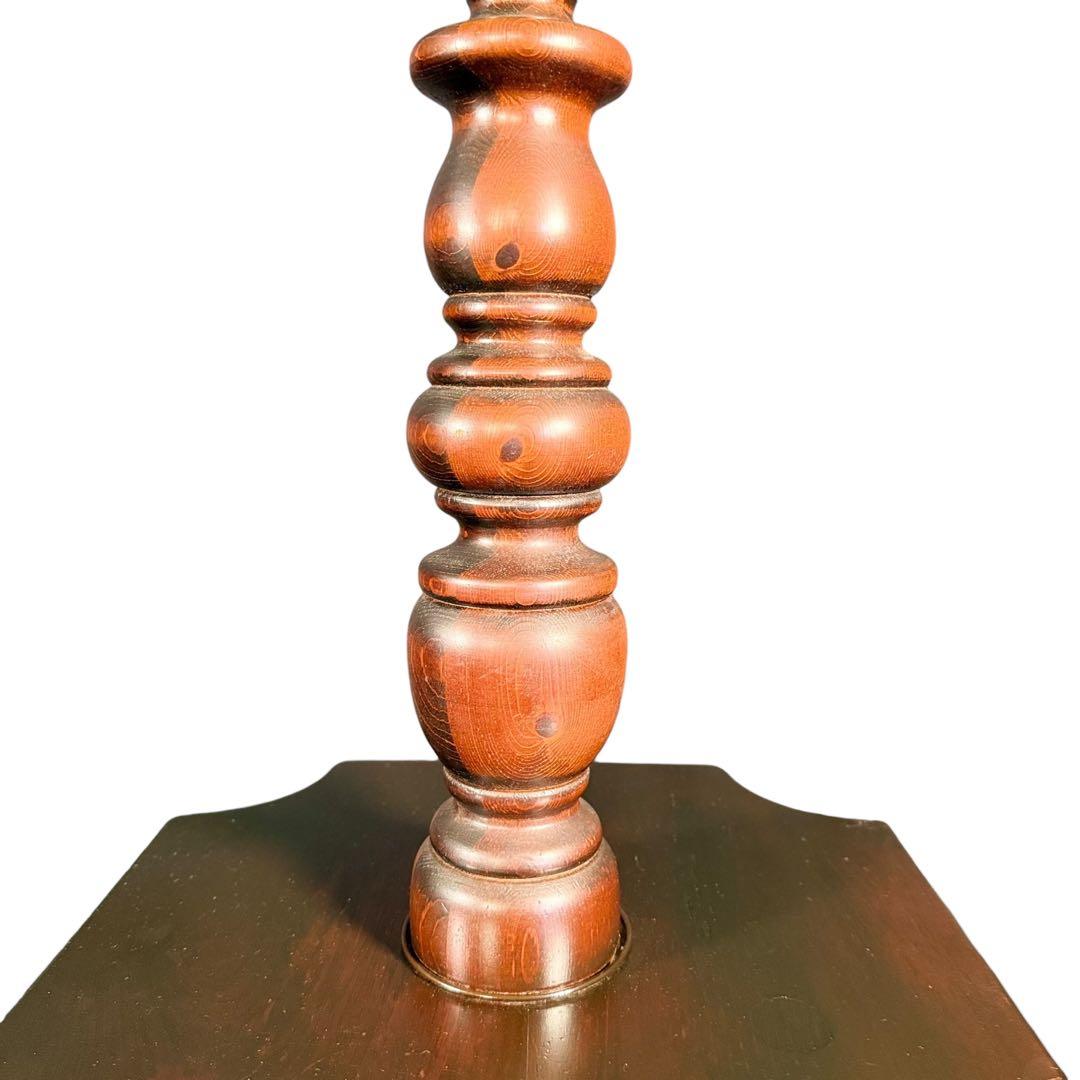 HR874 【希少】古いステンドグラスライト　照明　スタンドライト　テーブル付き