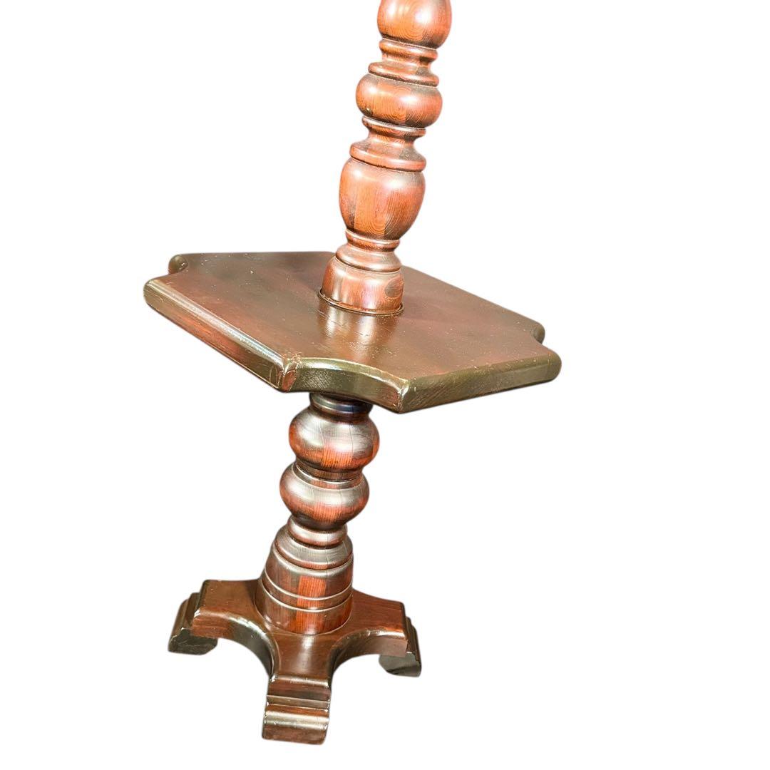 HR874 【希少】古いステンドグラスライト　照明　スタンドライト　テーブル付き