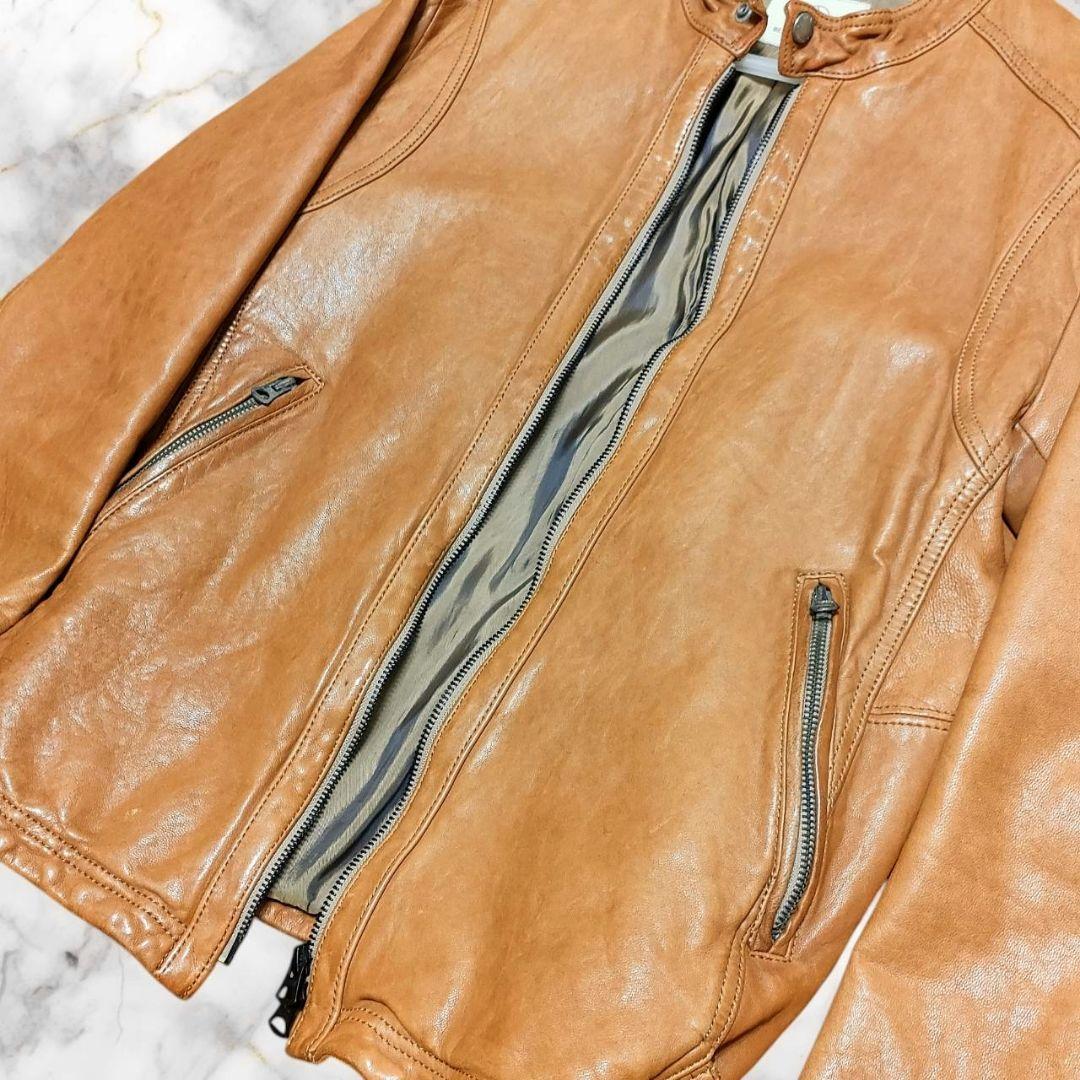 ユナイテッドアローズ BY レザー ジャケット L ライトブラウン