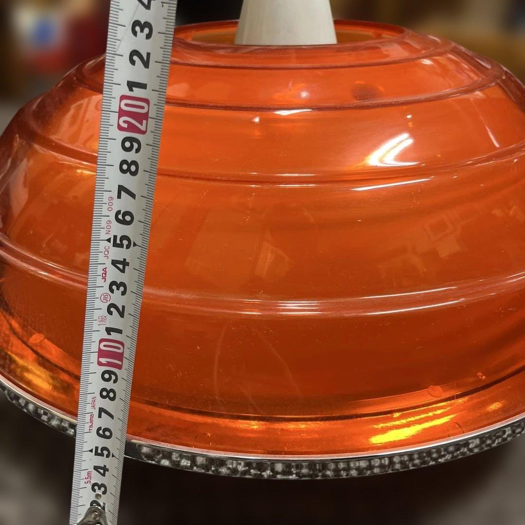 ミッドセンチュリー　昭和レトロポップ　オレンジ　室内灯　ペンダントライト可愛い❣️