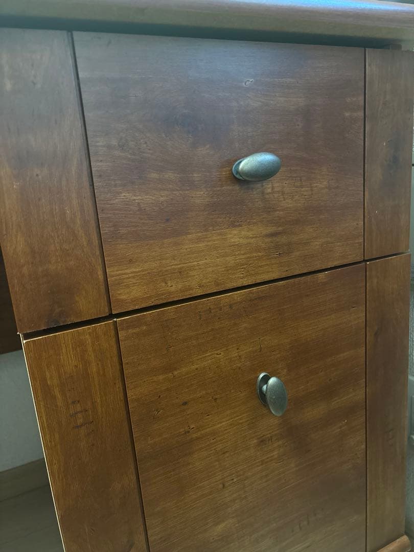 木製 パソコンデスク 机　引き出し、収納付き