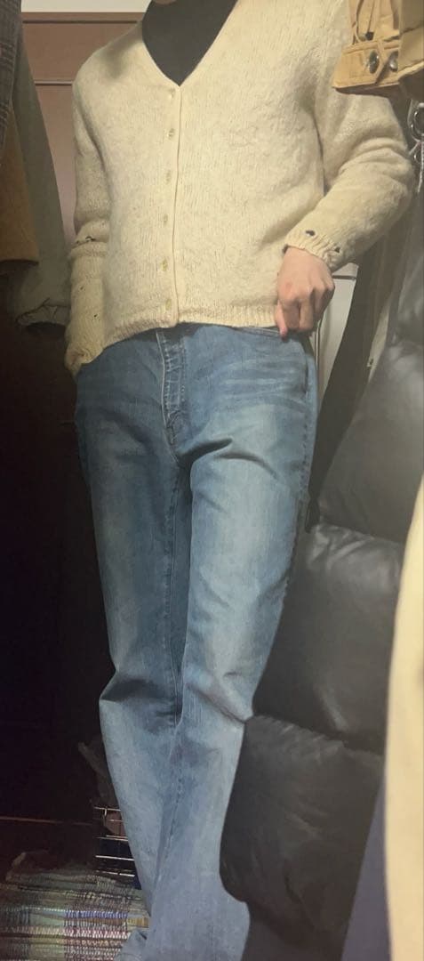 ド*ム様 60s mohaircardigan クリーム 毛足普通 BRENT