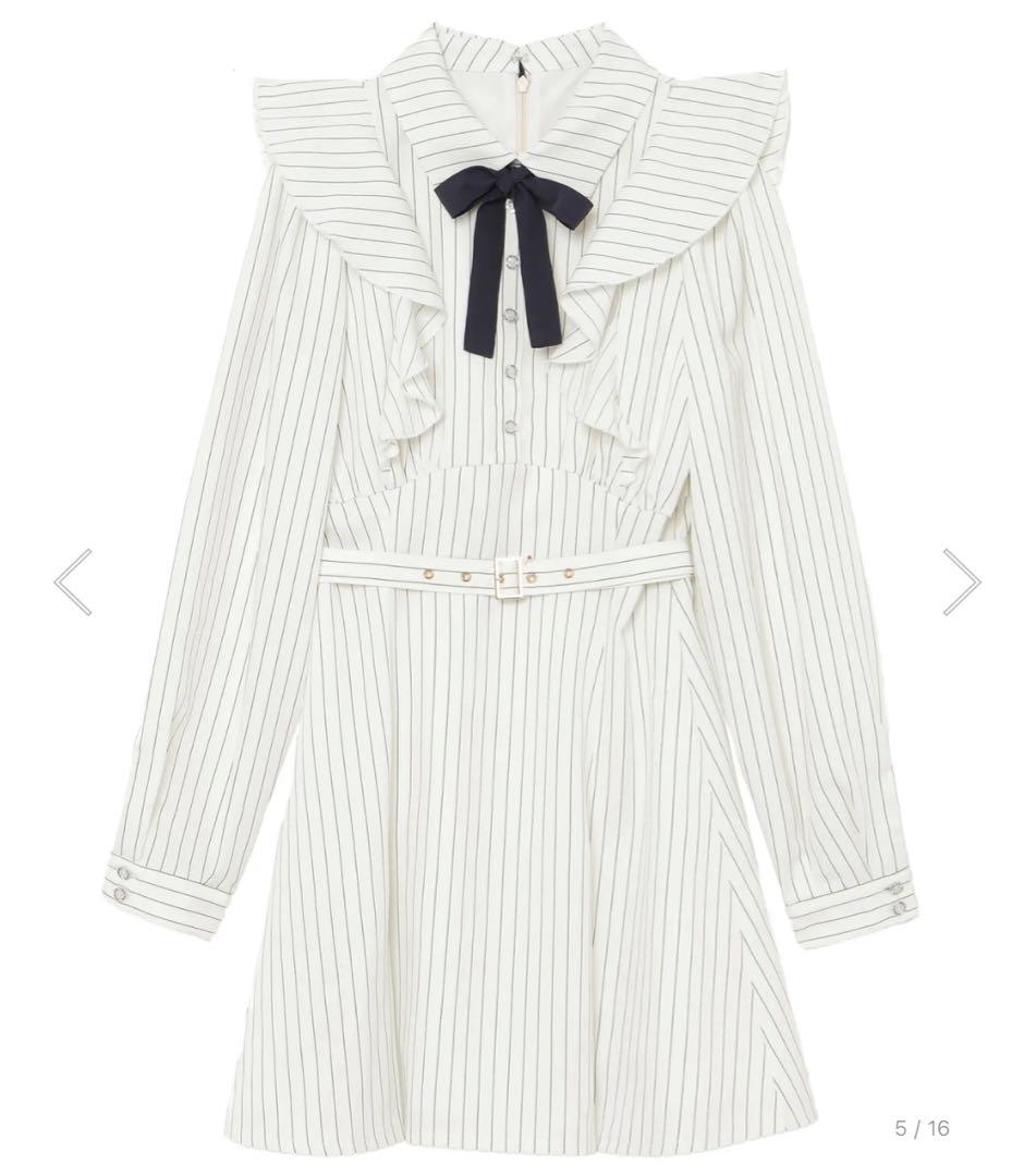 ワンピース RoseMuse Stripe mini one piece White