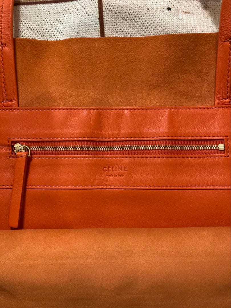 CELINE トート　オレンジと赤　カバ