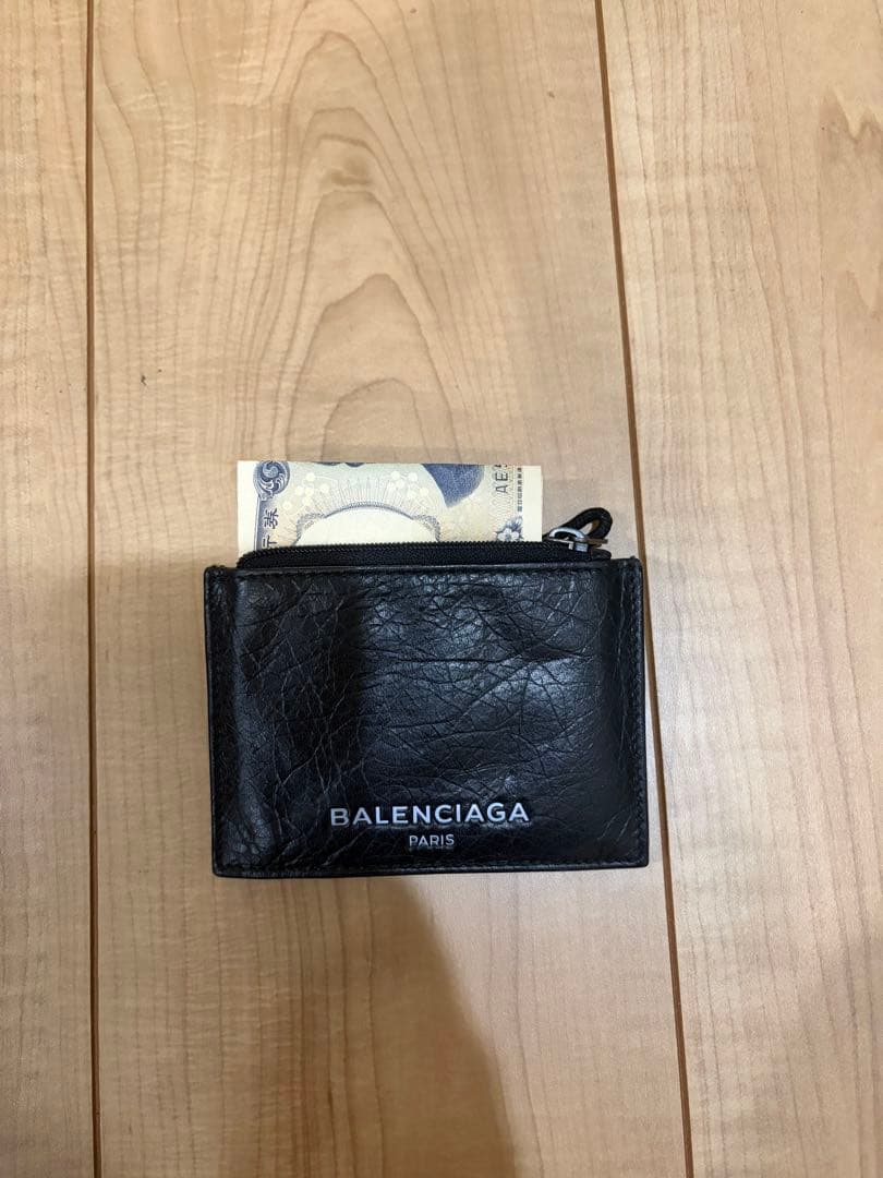 BALENCIAGA ニつ折り財布 黒 レザー