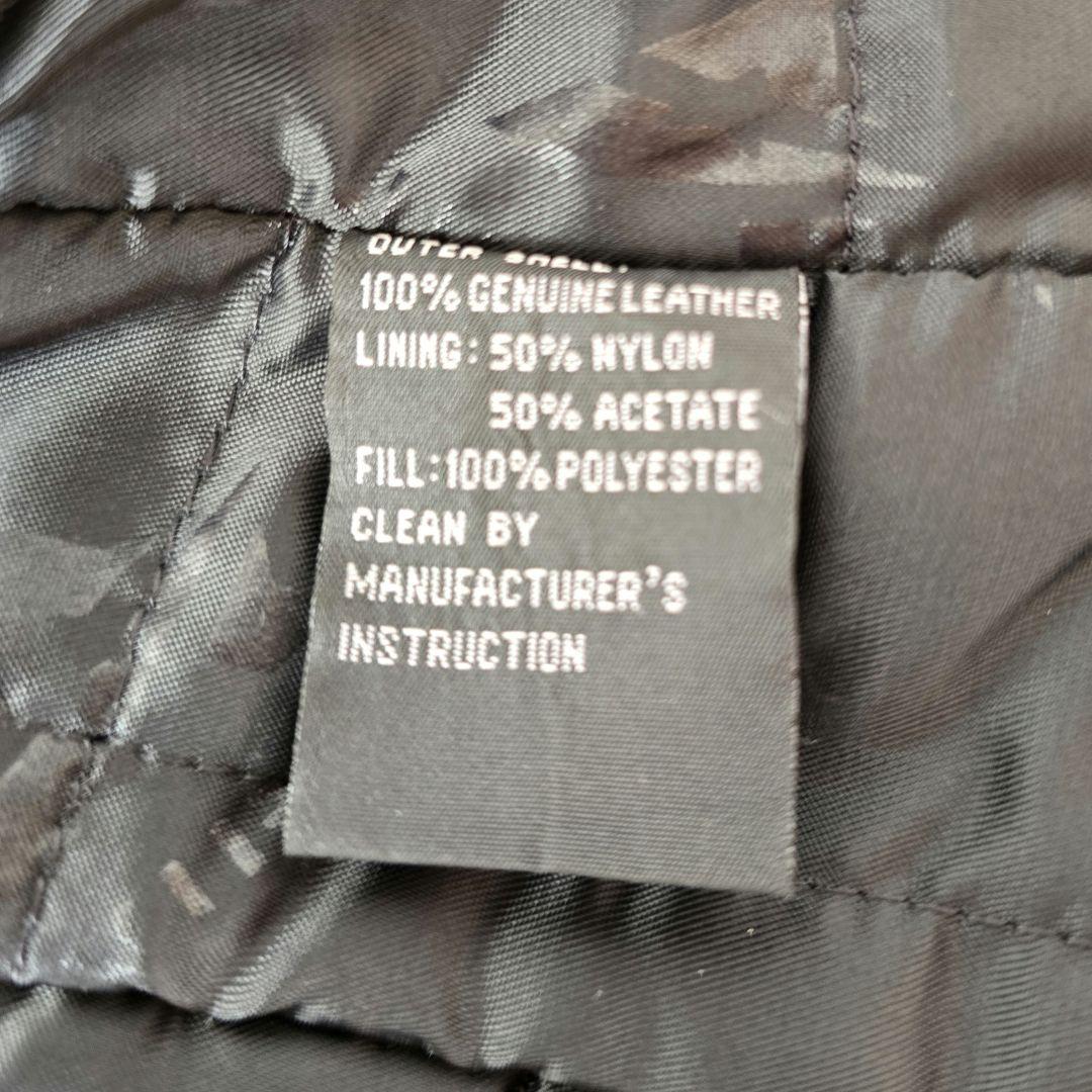 美品 AVIREX アヴィレックス バラ刺繍 黒 レザー ライダースジャケット