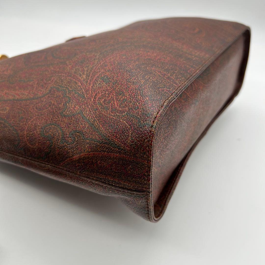 美品　ETRO　エトロ　トートバッグ　pvc　ベッコウ　ロゴ　ペイズリー柄　A4