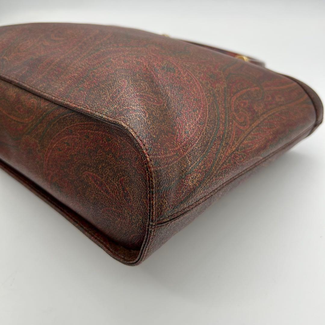 美品　ETRO　エトロ　トートバッグ　pvc　ベッコウ　ロゴ　ペイズリー柄　A4