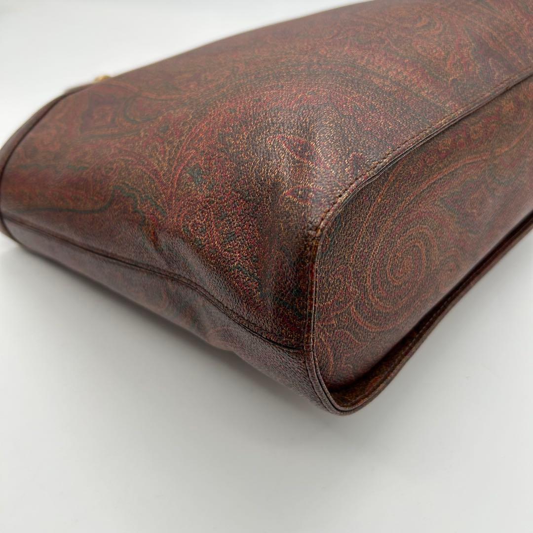 美品　ETRO　エトロ　トートバッグ　pvc　ベッコウ　ロゴ　ペイズリー柄　A4