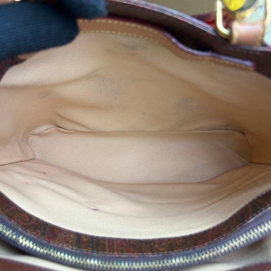 美品　ETRO　エトロ　トートバッグ　pvc　ベッコウ　ロゴ　ペイズリー柄　A4