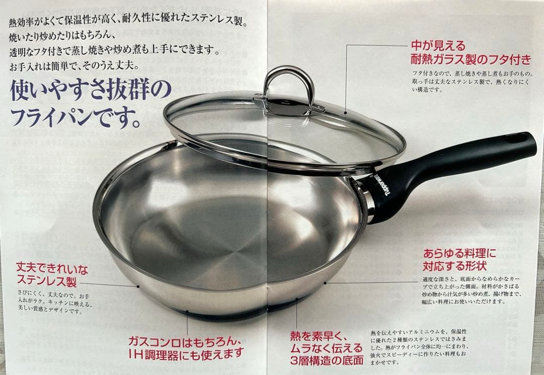 金さま専用　タッパーウェア　ステンレス製フライパン24cm 蓋付き