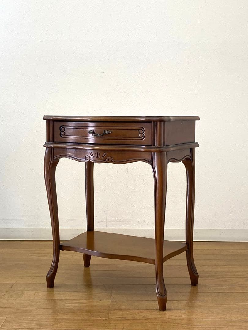 アンティーク調 サイドテーブル 飾り棚 コンソール 花台 猫脚 インテリア