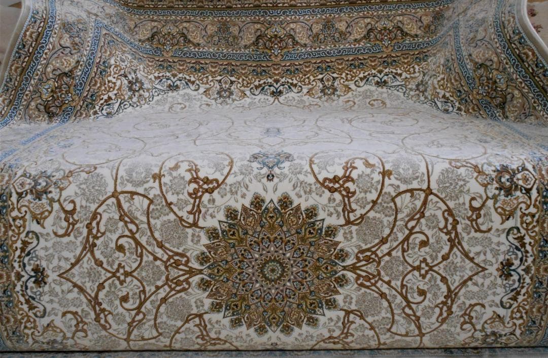 立体柄、144万ノット！本場イラン産 絨毯！150×225cm-202541