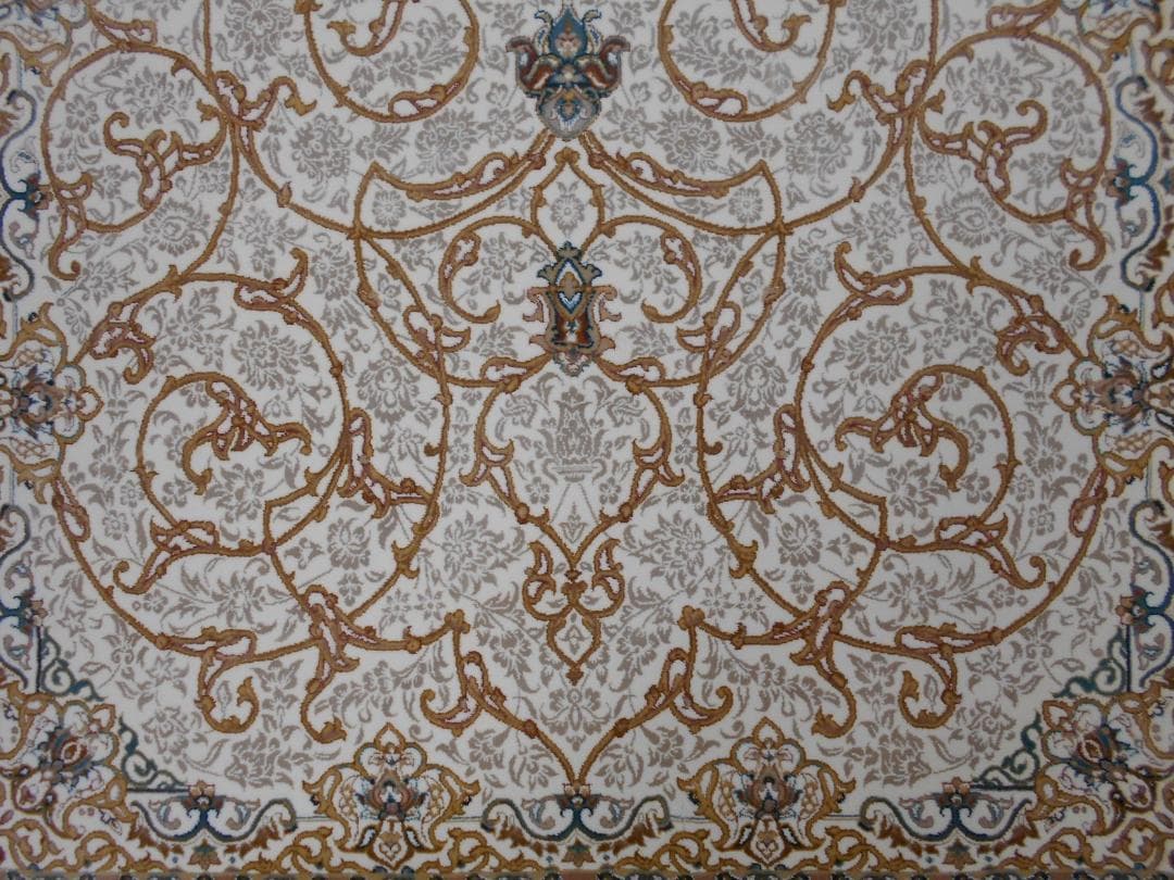 立体柄、144万ノット！本場イラン産 絨毯！150×225cm-202541