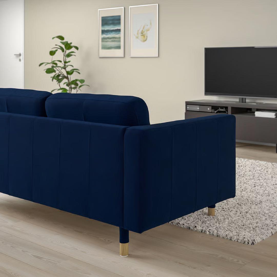 【送料込み】 IKEA LANDSKRONA ネイビーファブリックソファ2人掛け