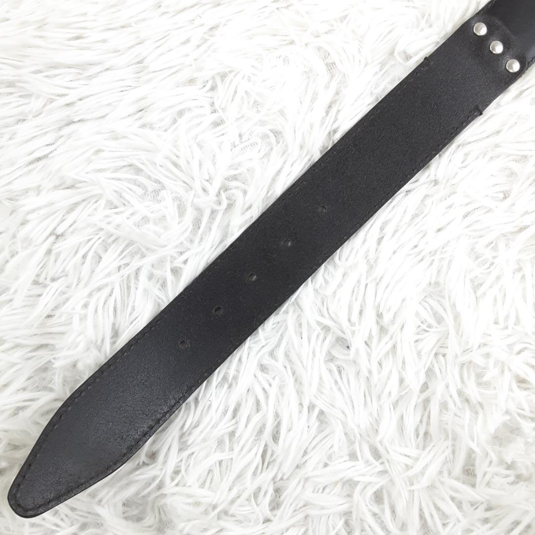 美品◎ドルチェ&ガッバーナ D&G レザーベルト 白 黒 ロゴ刻印 イタリア製