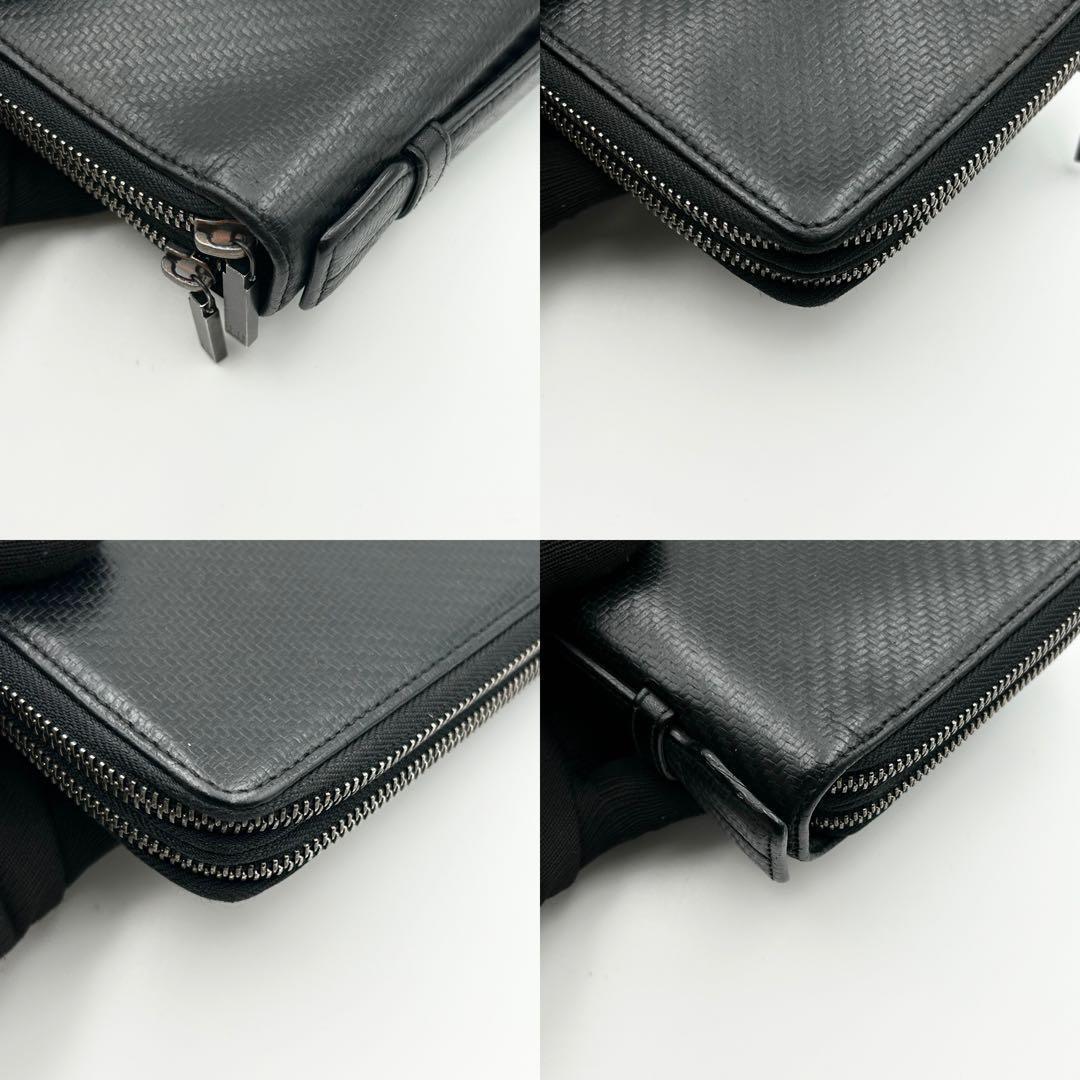 希少✨ ダンヒル シャーシ オーガナイザー ダブルジップ 長財布 ブラック 革