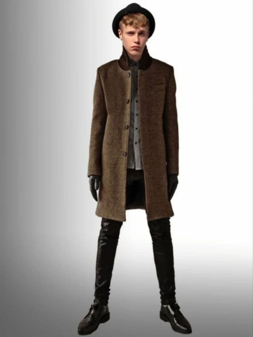 チェスターコートロカビリー ツイード ショールカラー ファラオコート ヘチマ襟