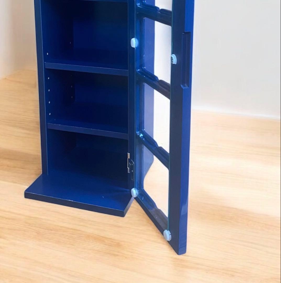希少★青色廃盤商品　山善木製CDタワー　CDラック　FCDT-2680 DSG