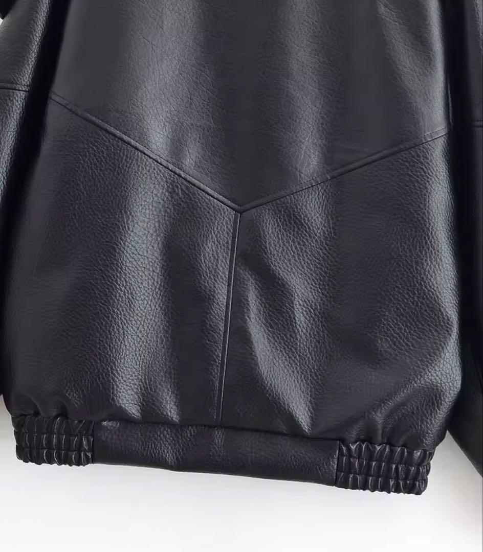 ジャケット・アウター faux leather jacket black jacket