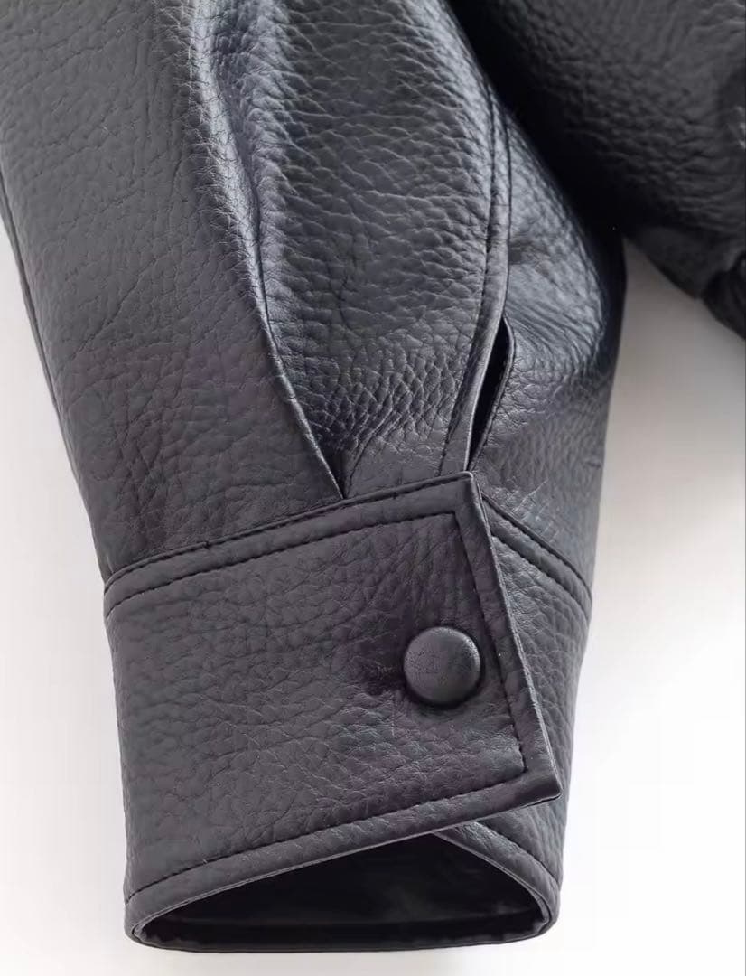 ジャケット・アウター faux leather jacket black jacket