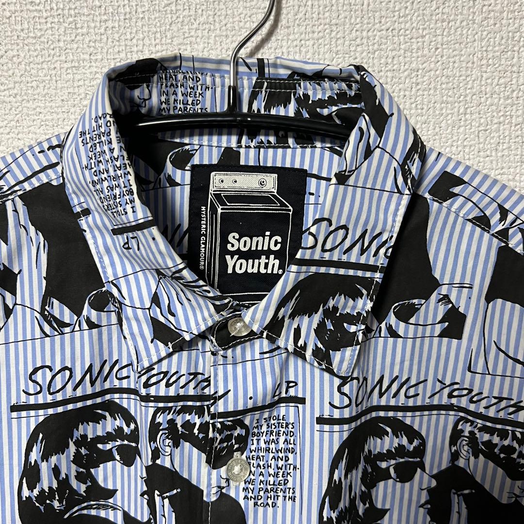 SONIC YOUTH/GOO SCRATCH柄 レギュラーカラーシャツ