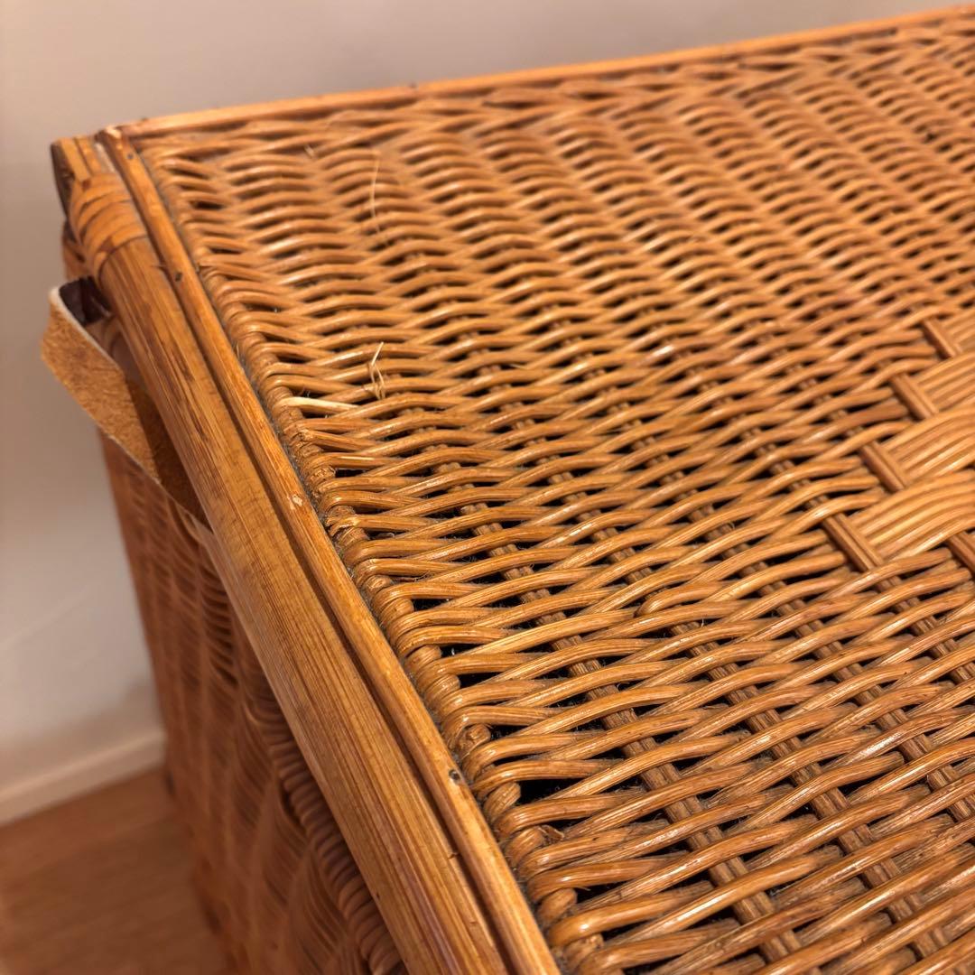 最終価格　特大収納カゴ 蓋付きレトロ 古道具