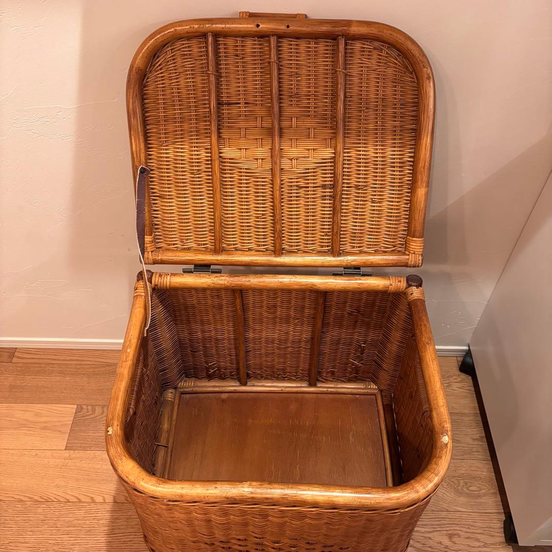 最終価格　特大収納カゴ 蓋付きレトロ 古道具