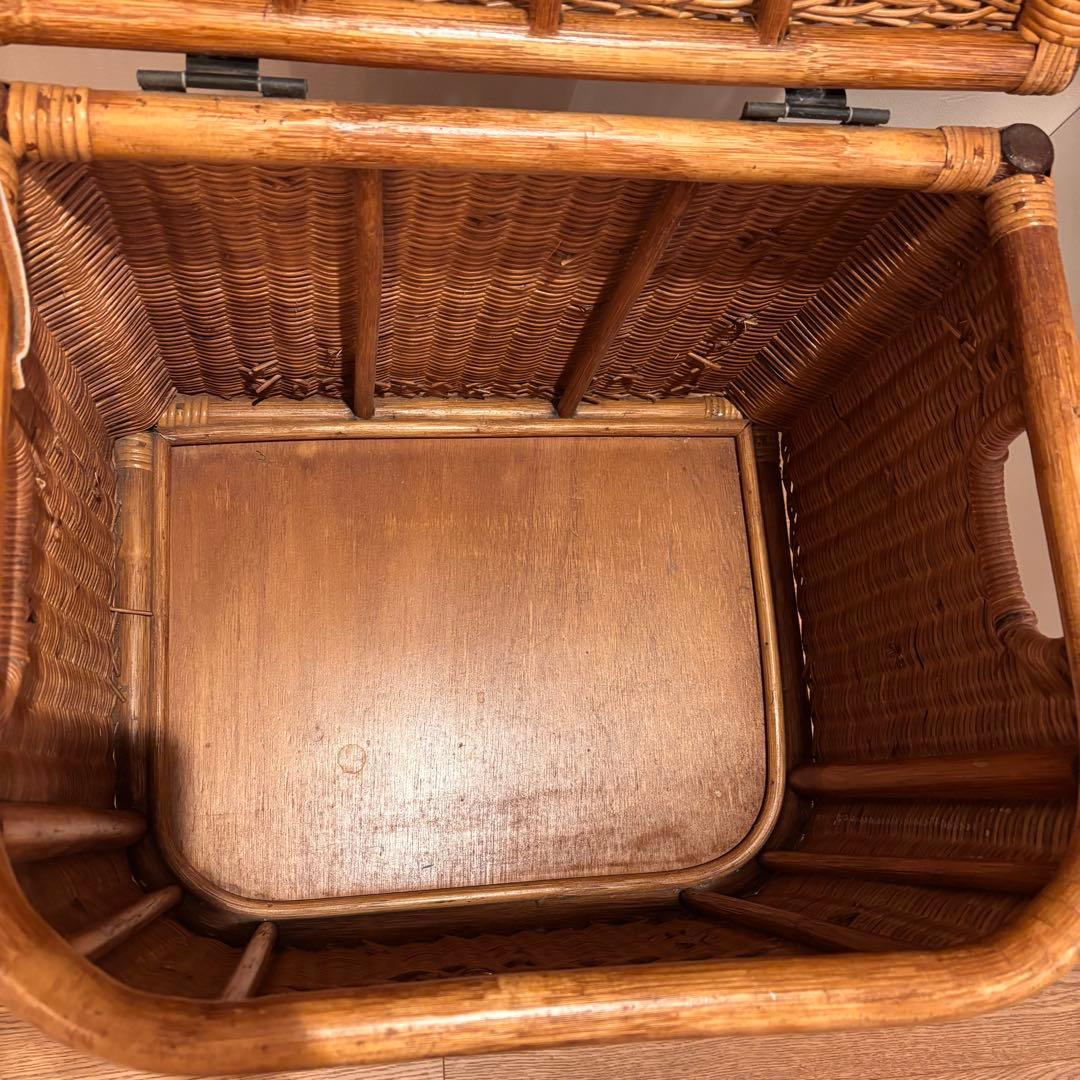 最終価格　特大収納カゴ 蓋付きレトロ 古道具