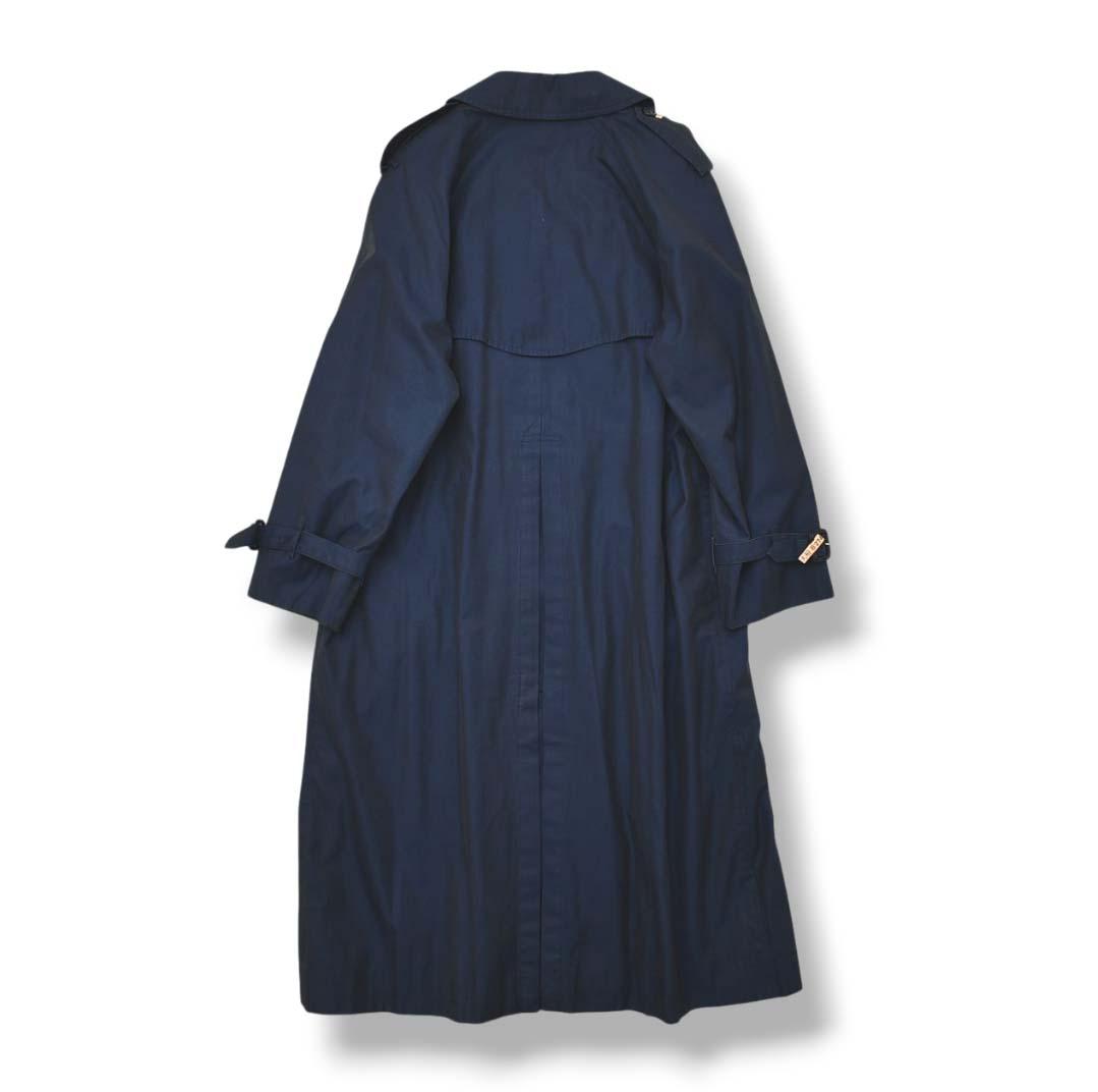 60s 70s バーバリー Burberry トレンチコート 7AR 紺 ♪