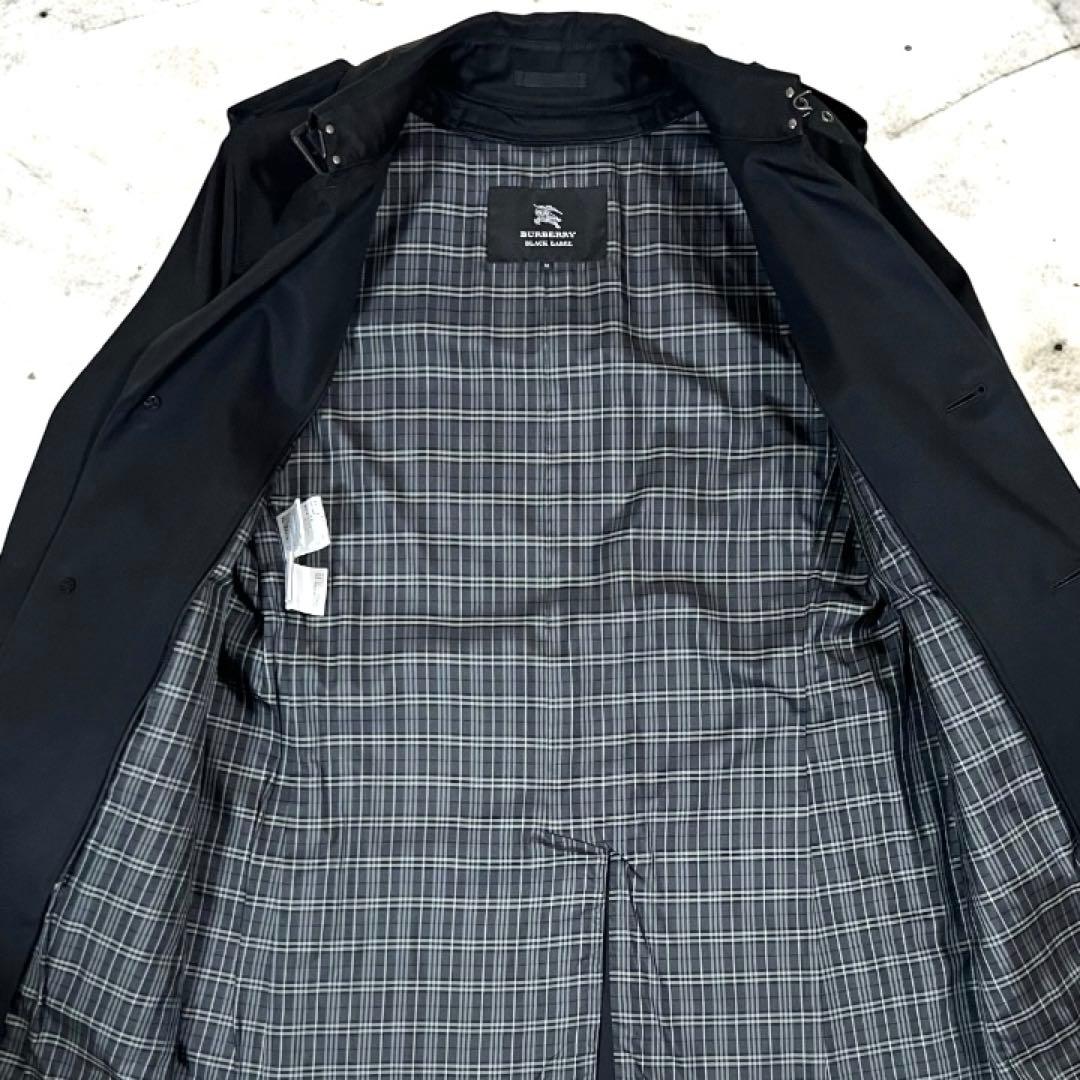 【超美品】バーバリーブラックレーベル ノバチェック トレンチコート ブラック M