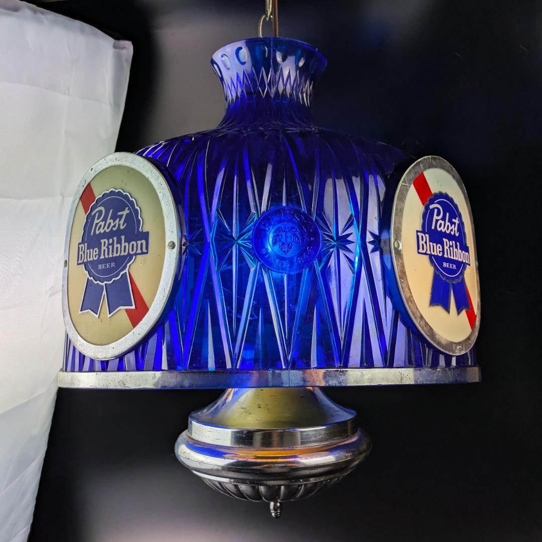 パブストブルーリボン 吊り下げライト ビンテージ照明 点灯確認済 エジソン球付