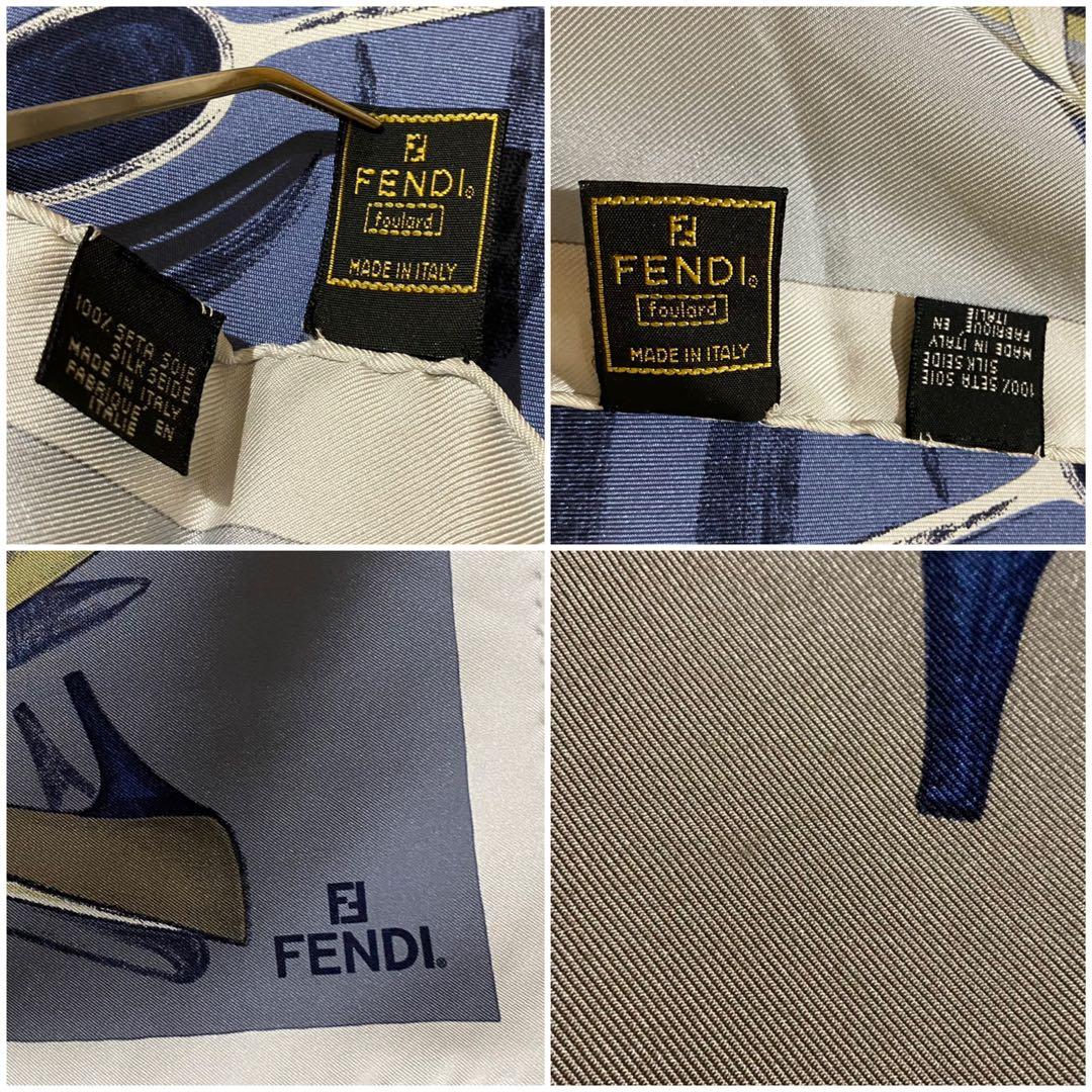 美品 FENDI 大判シルクスカーフ FF ズッカ ズッキーノ バッグ 靴