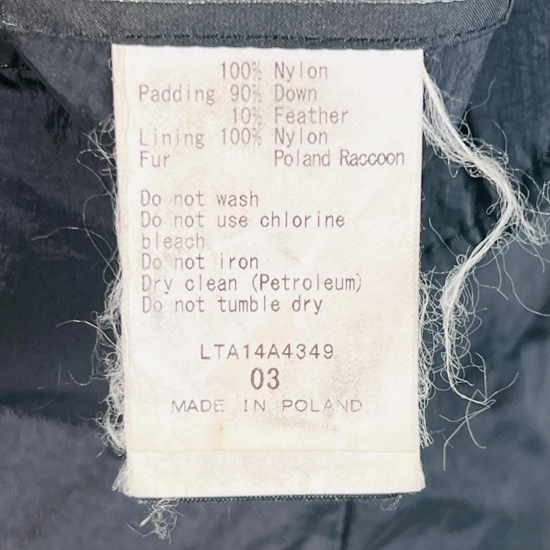 【タトラス】ダウンジャケット L 訳あり リアルファー リバーシブル 黒