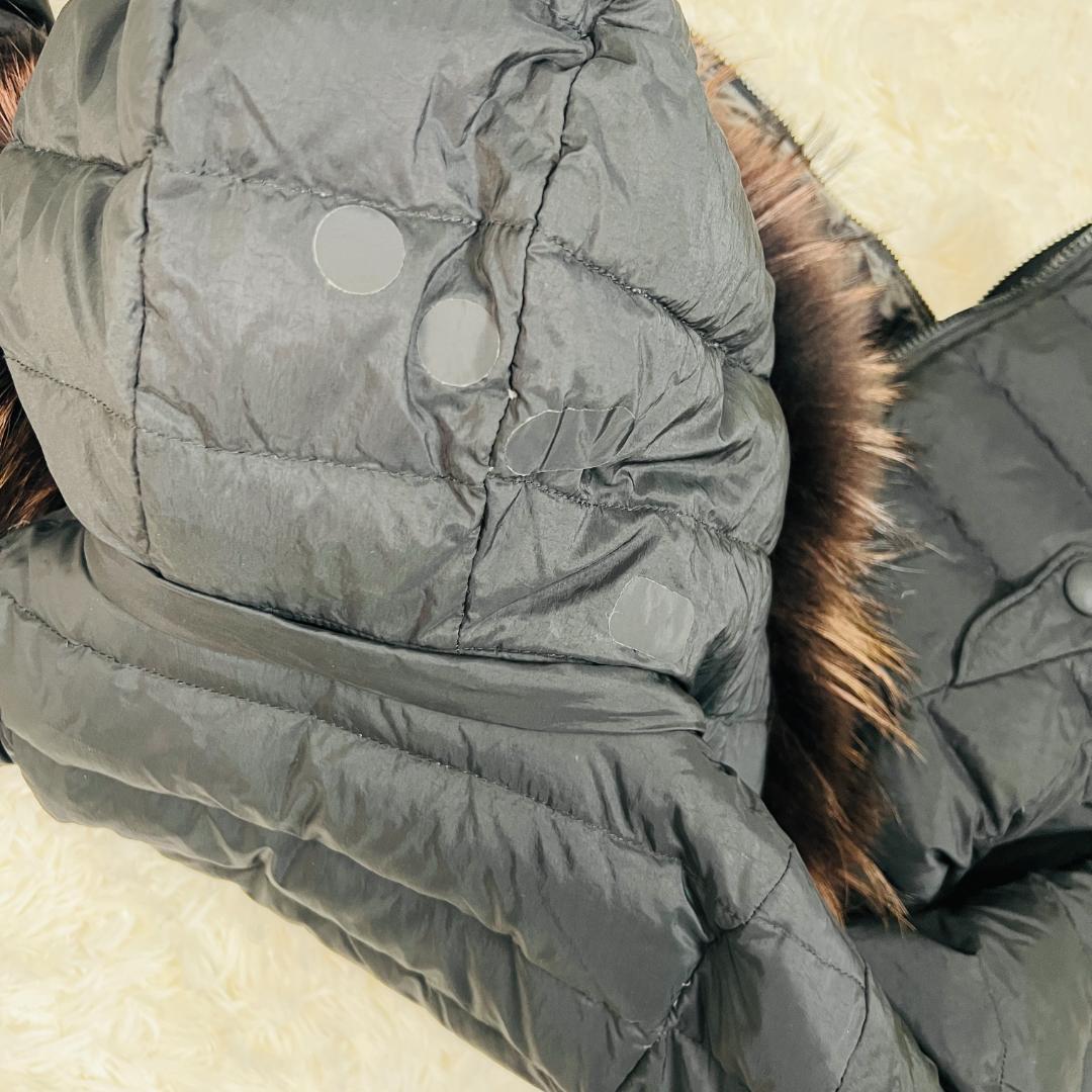 【タトラス】ダウンジャケット L 訳あり リアルファー リバーシブル 黒