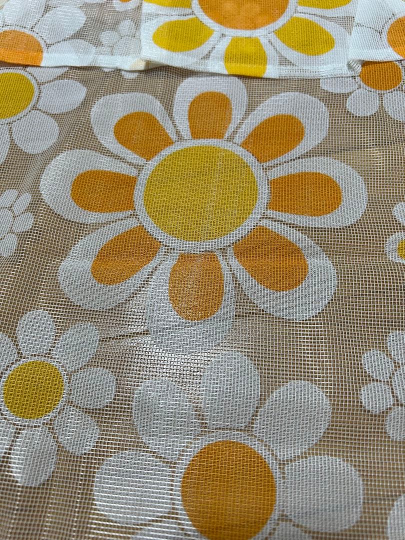 新品未使用 昭和レトロ レトロポップ フラワー レースカーテン 190×170