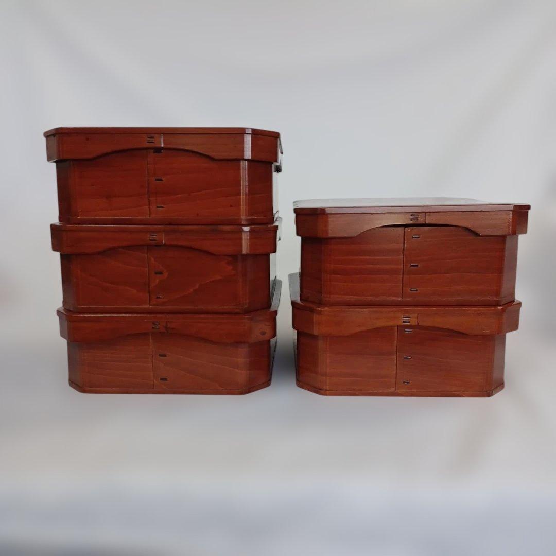 春慶塗入子縁高五人前