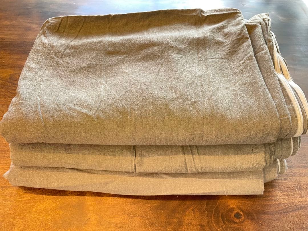 無印良品　セミダブル　洗いざらし掛ふとんカバー　グレー　３枚セット