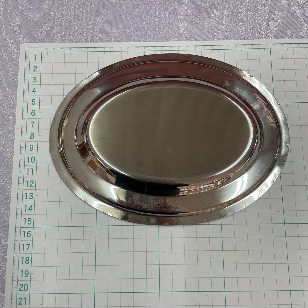 18ー8ステンレス平渕小判皿１９枚