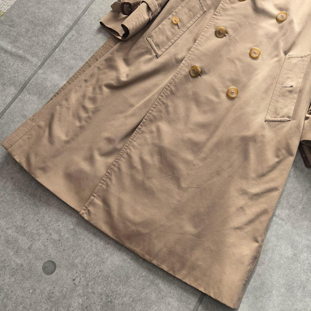 バーバリー 英国製　トレンチコート　ロング丈 ノバチェック総柄　ベルト ベージュ