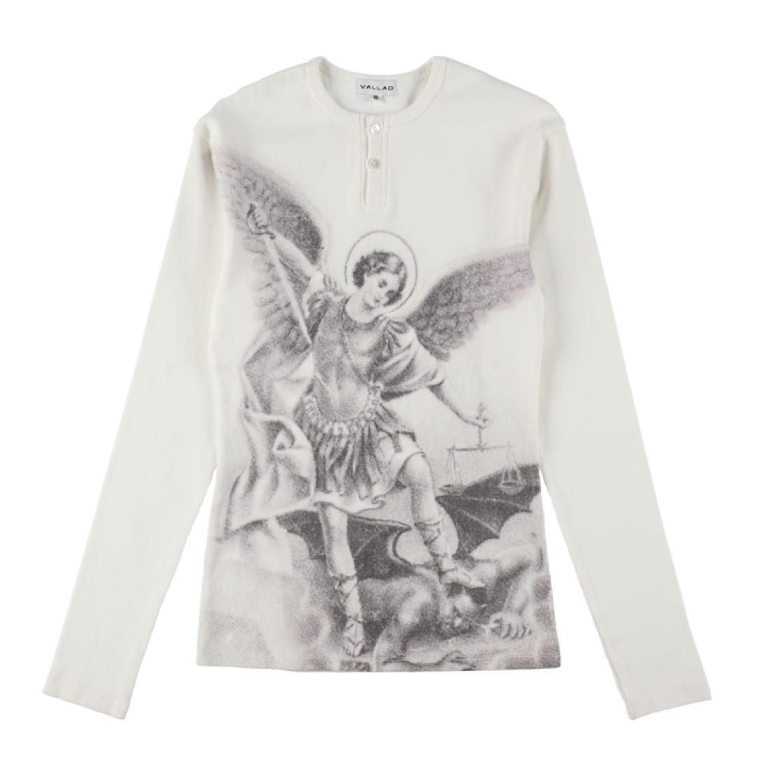 白 Lサイズ VALLAD V.HENRY NECK L/S サーマル