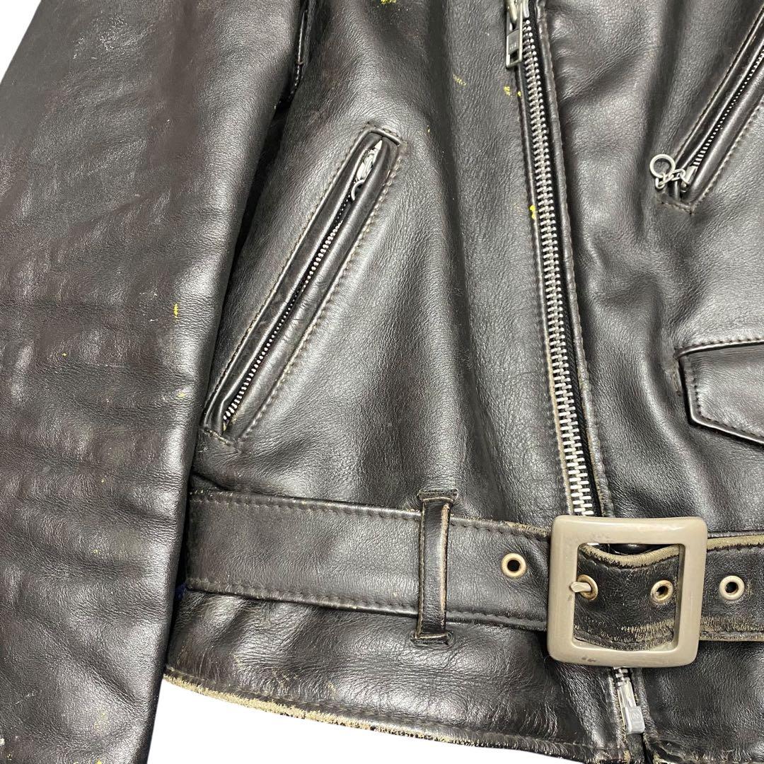 70s Schott 613ワンスター ブラック ダブルライダース 牛タグ 36